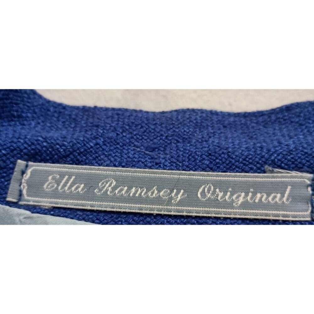 Elegant Blue Women's Blazer with Artistic Print - Picture 6 of 11